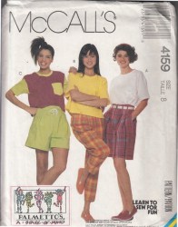 4159 MCCALLS EZ LEARN STRETCH SS TOP, CULOTTES, SHORTS PATTERN  12;14; 16 choice